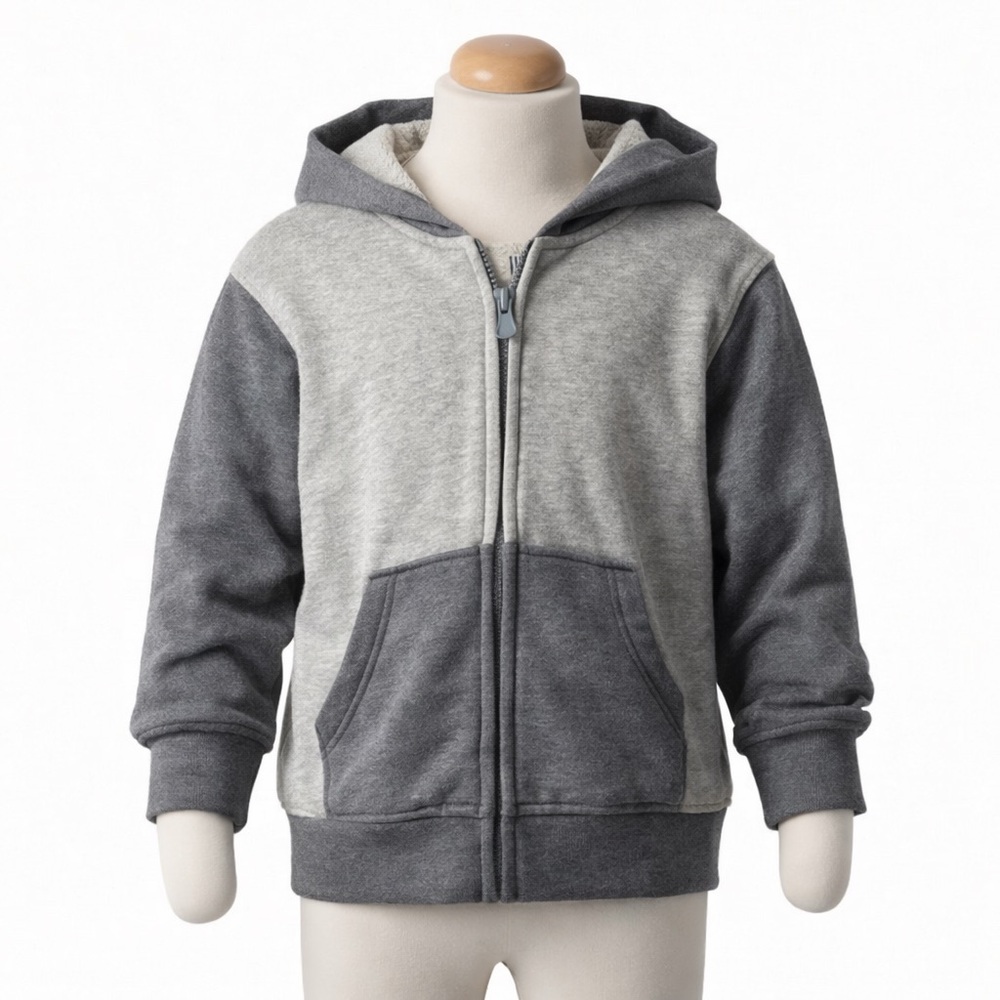Gap Kids Gray Zip Hoodie Sweatshirt Boys XS 4-5 Cotton Blend